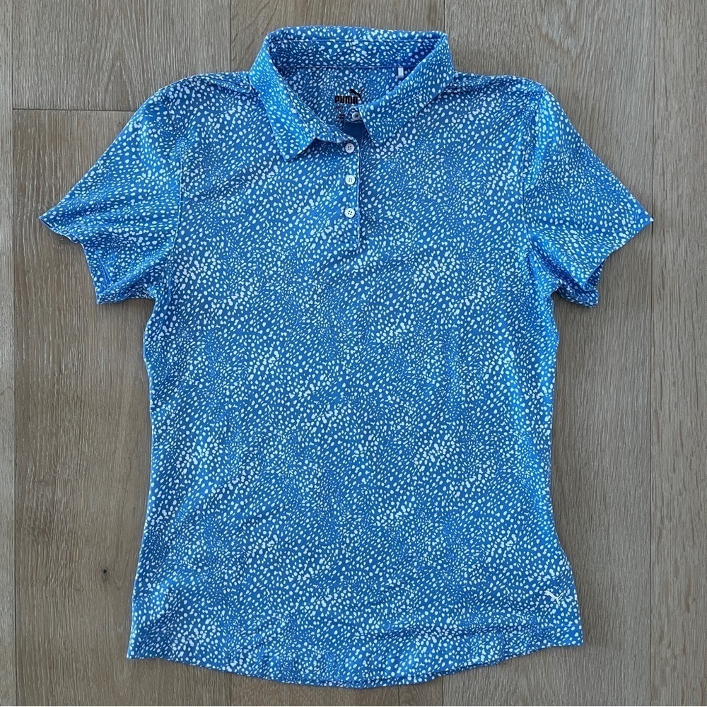 PUMA
Microdot Girls blue/ white Short Sleeve Polo Shirt Sz L(13-14) blue